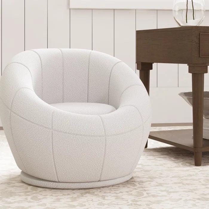 Siilata Upholstered Swivel Barrel Chair - Ouch Cart