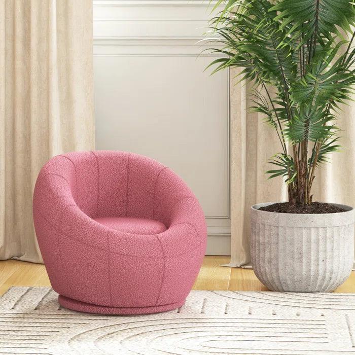 Siilata Upholstered Swivel Barrel Chair - Ouch Cart
