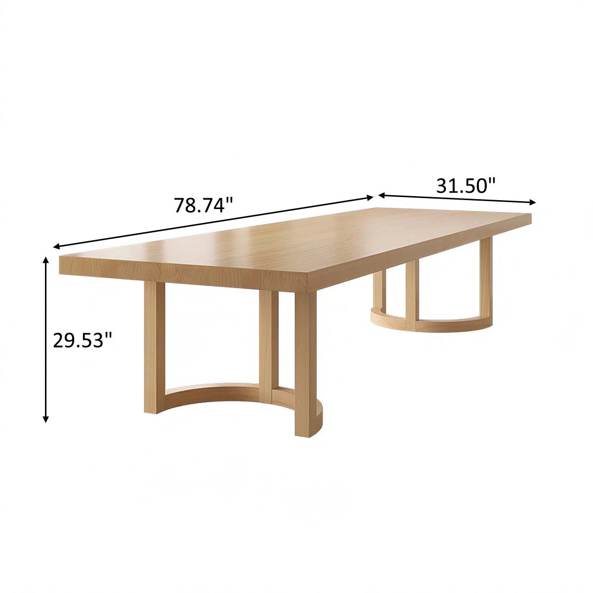 Simple Rectangular Solid Wood Conference Table OUCH CART