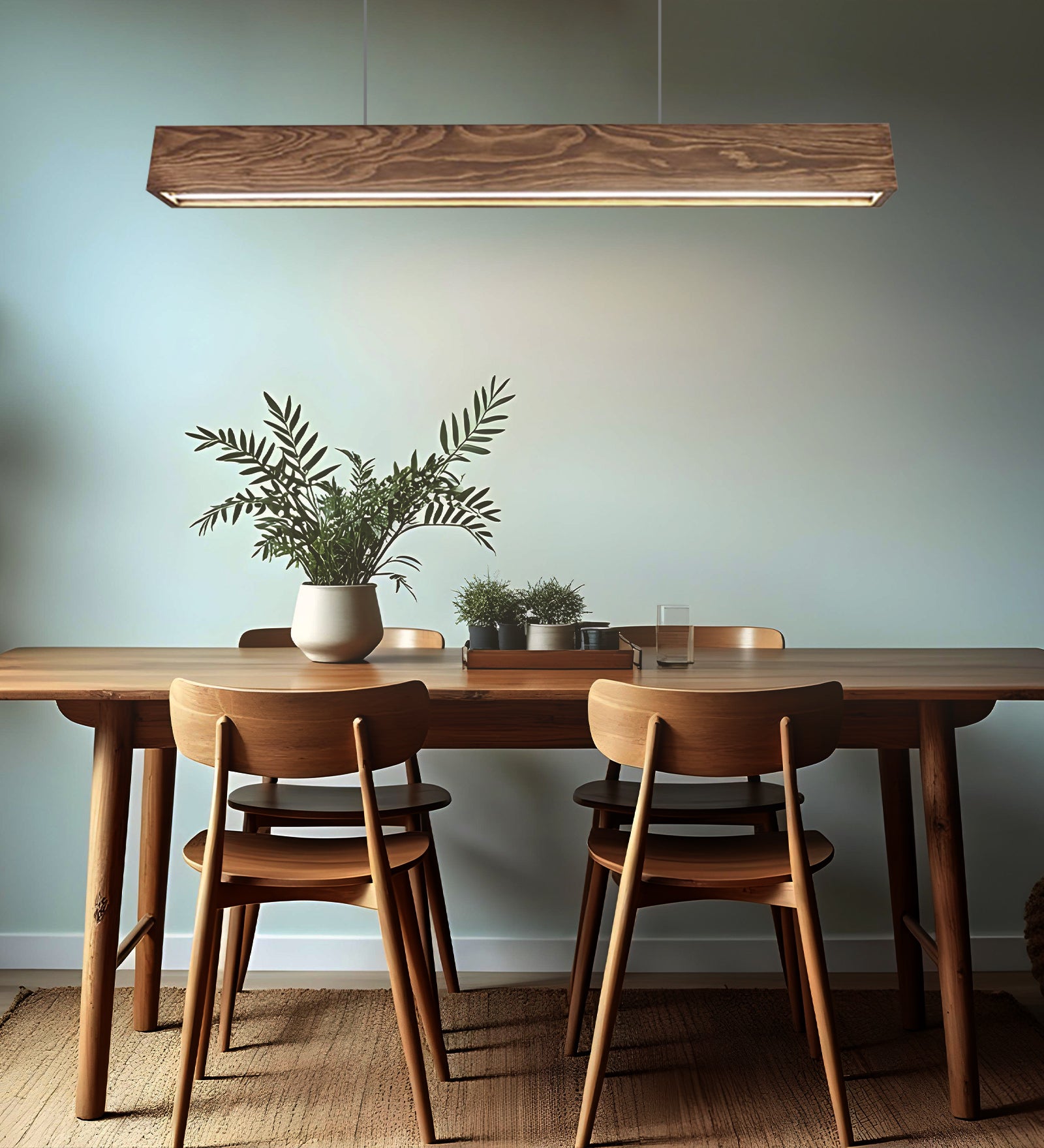 Art Deco 36 Brown Wooden LED Hanging Lamp Ouch Cart
