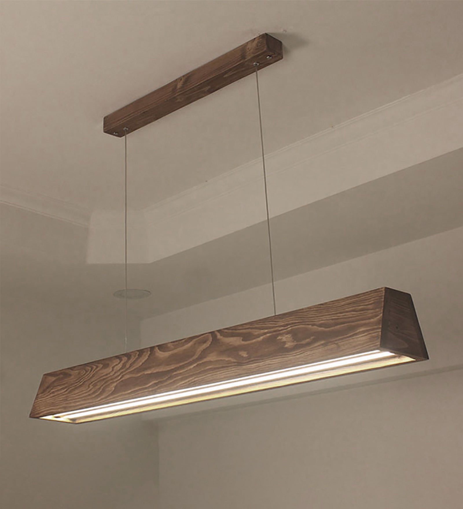 Art Deco 36 Brown Wooden LED Hanging Lamp Ouch Cart