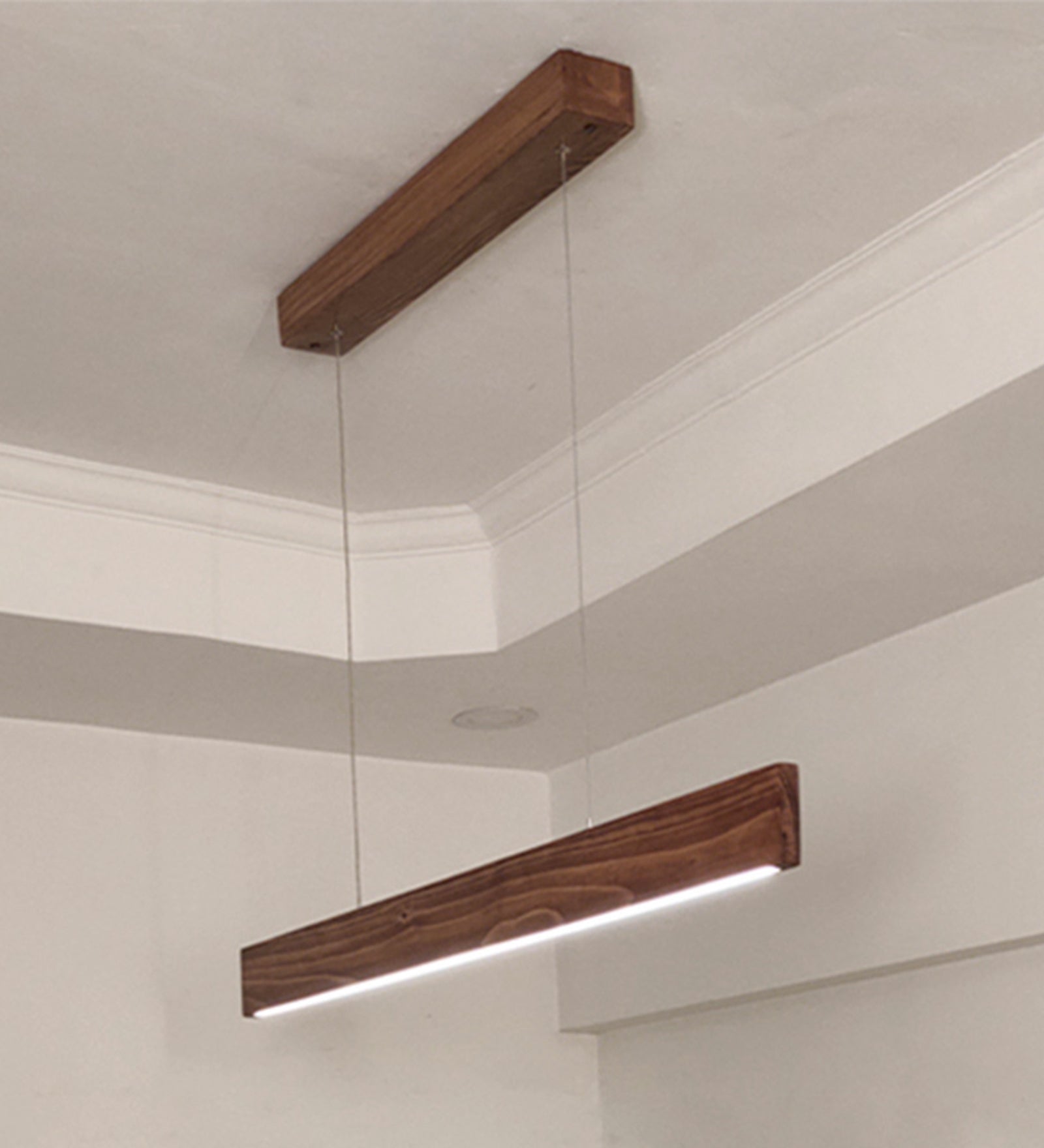 Slimline 36 Brown Wooden LED Hanging Lamp Ouch Cart