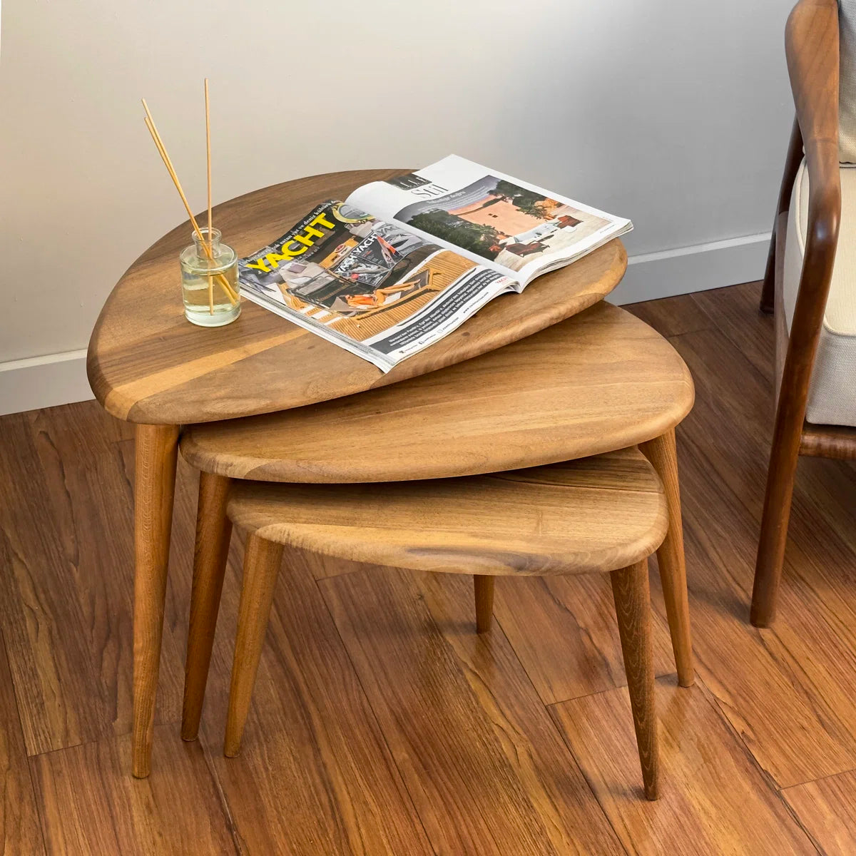 Solid Wood 3 Legs Nesting Tables -OUCH CART | Center
table