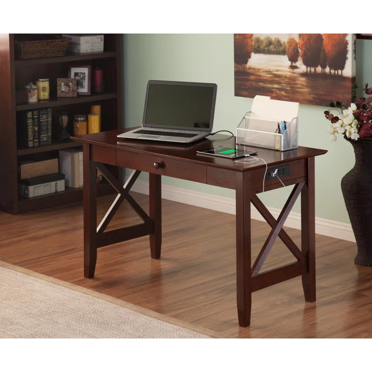Timeless Craftsmanship: Wood Writing Desk for a Classic Workspace" Ouch Cart