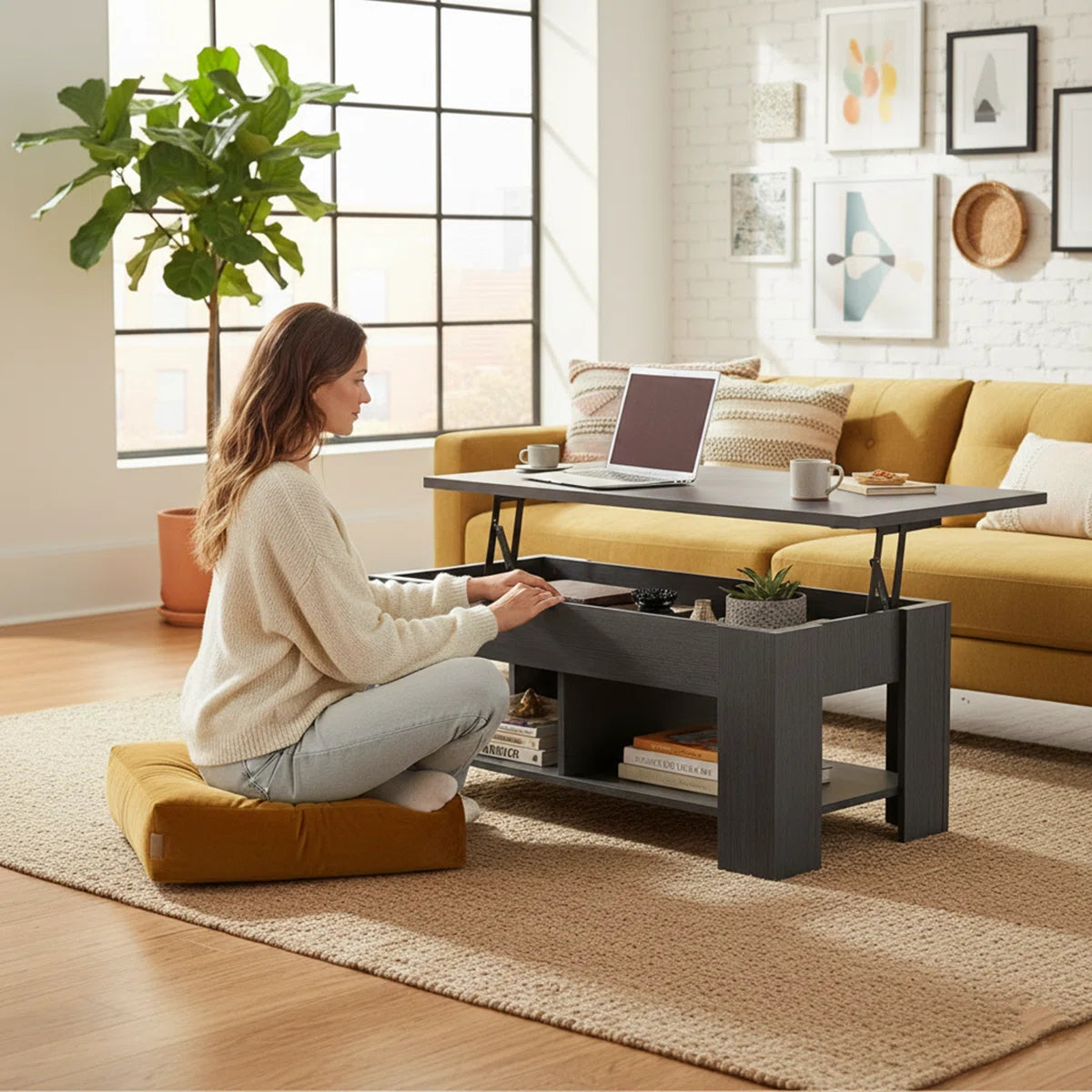 Sparta Lift Top Coffee Table With Storage