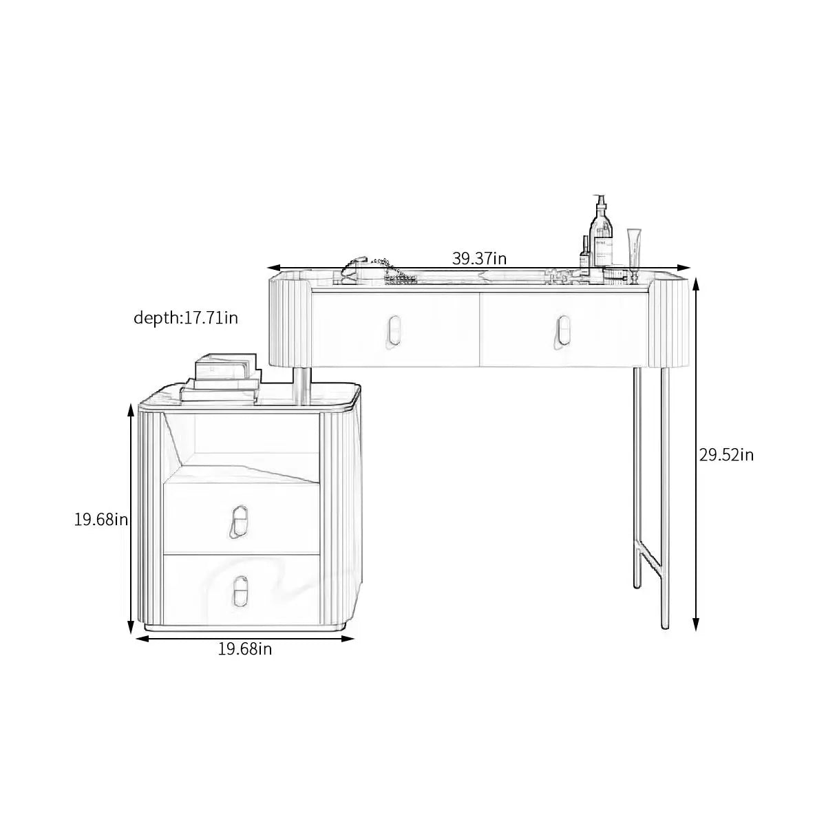 Elegant Stoicu Vanity Desk – Mirror and Ample Storage Space