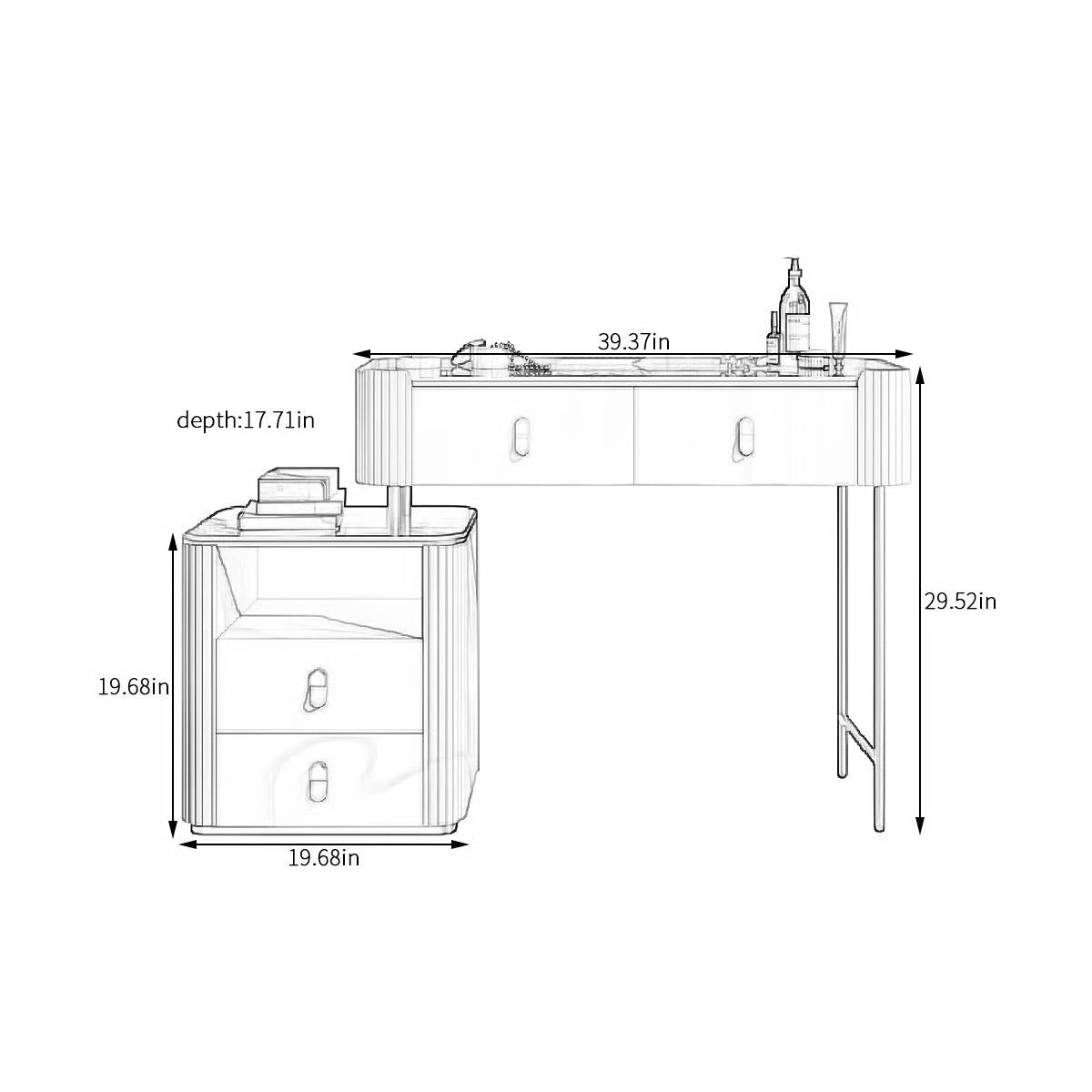 Elegant Stoicu Vanity Desk – Mirror and Ample Storage Space