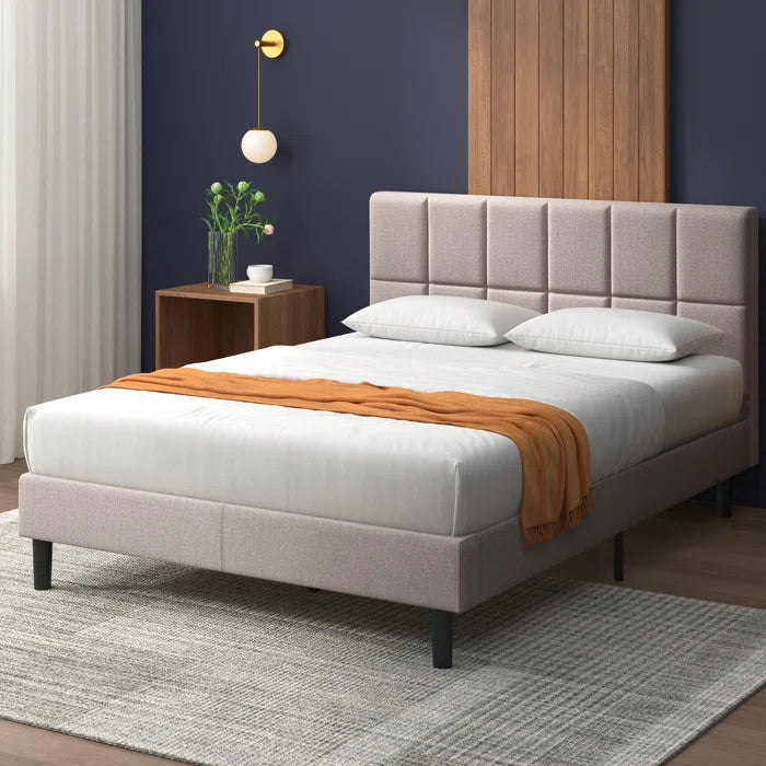Suhavi Contemporary Modern Tufted Upholstered Platform Bed OUCH CART