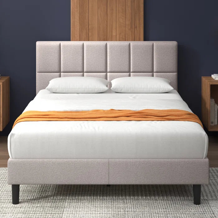 Suhavi Contemporary Modern Tufted Upholstered Platform Bed OUCH CART