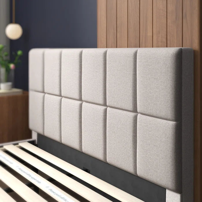 Suhavi Contemporary Modern Tufted Upholstered Platform Bed OUCH CART