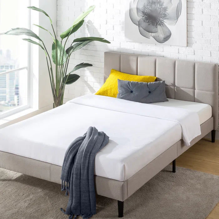 Suhavi Contemporary Modern Tufted Upholstered Platform Bed OUCH CART