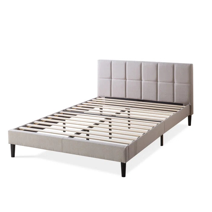 Suhavi Contemporary Modern Tufted Upholstered Platform Bed OUCH CART