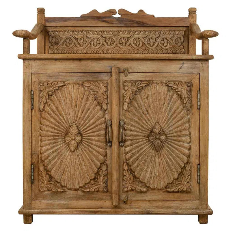 Flint Solid Wood 2 - Door Rectangle Accent Cabinet Ouch Cart