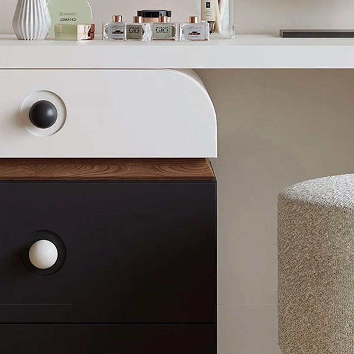 Tegh Vanity – Modern Makeup Desk with LED Mirror, Storage Drawers & Sleek Design-OUCH CART | Dressing table