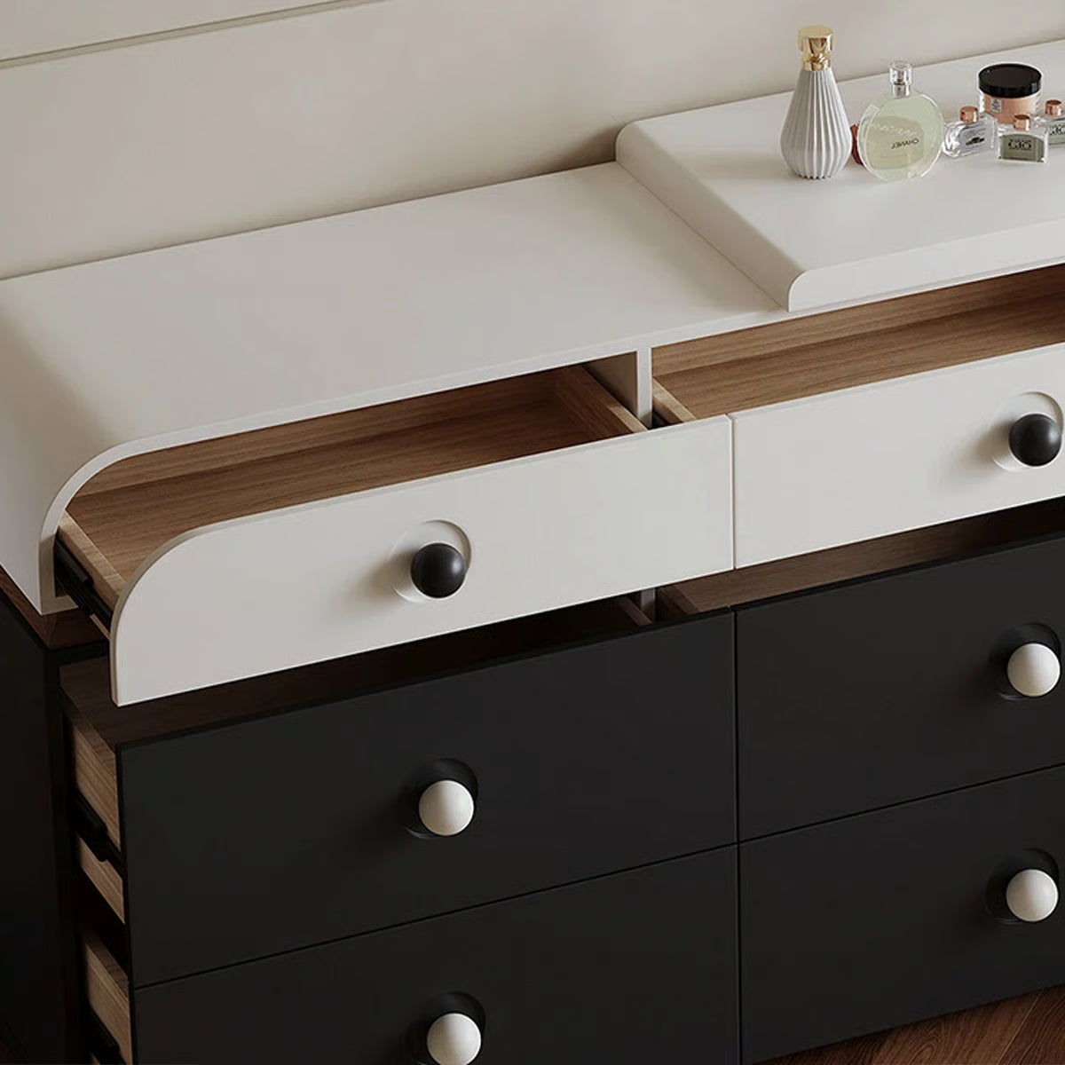 Tegh Vanity – Modern Makeup Desk with LED Mirror, Storage Drawers & Sleek Design