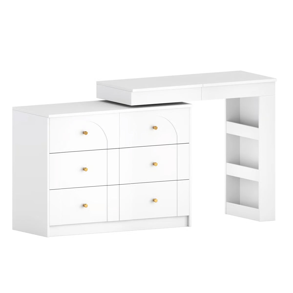 Thorn Flip-Top LED Makeup Vanity Table with Storage Drawers