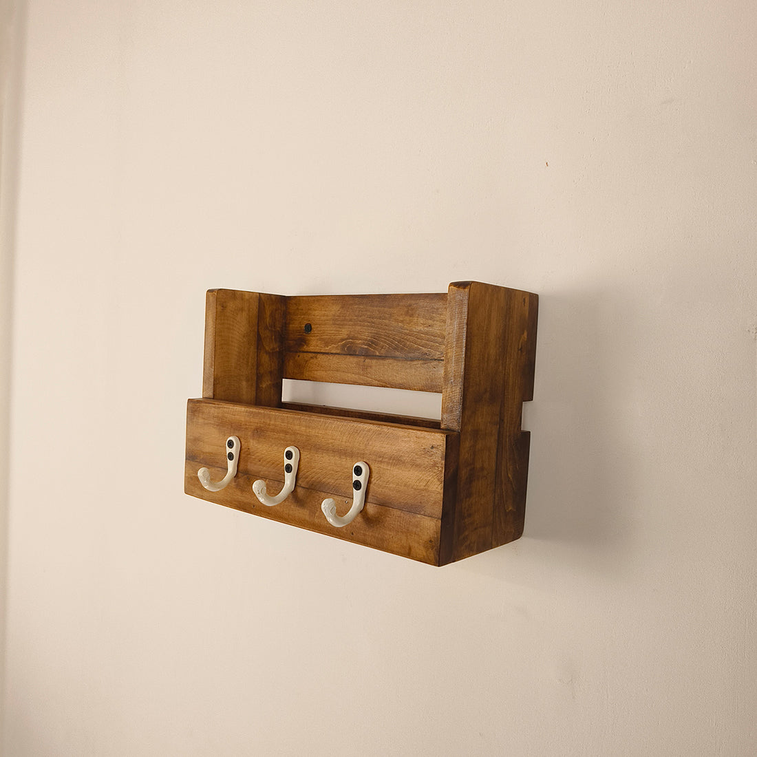 Tivoli Wooden Wall Organiser with Key Holders-OUCH CART | Wall Hangings