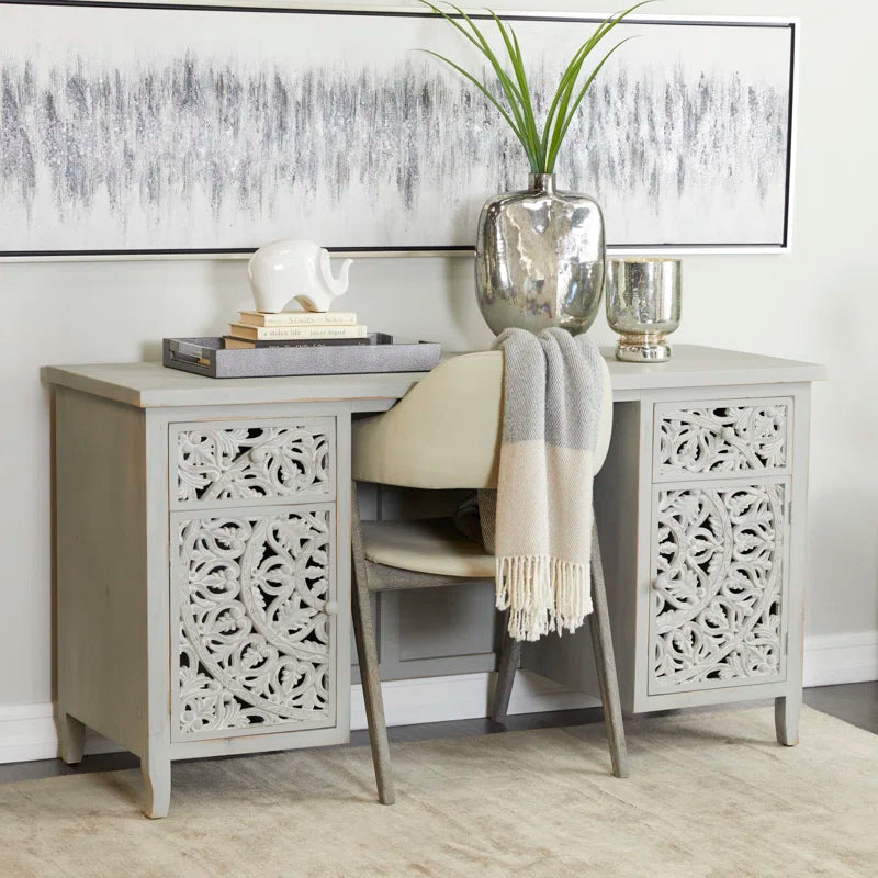 Classic Wood Desk with Timeless Design and Ample Workspace Ouch Cart