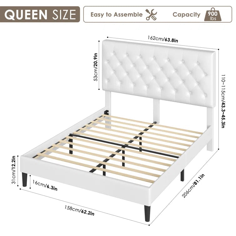 Trotwood Upholstered Bed with Adjustable Headboard OUCH CART