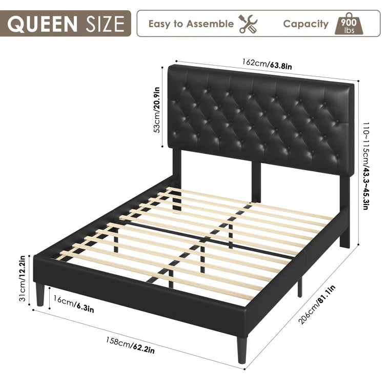 Trotwood Upholstered Bed with Adjustable Headboard OUCH CART