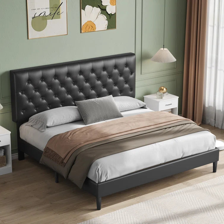 Trotwood Upholstered Bed with Adjustable Headboard OUCH CART