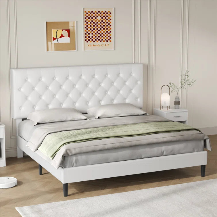Trotwood Upholstered Bed with Adjustable Headboard OUCH CART