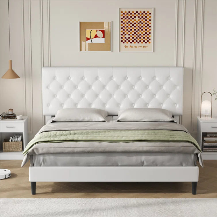 Trotwood Upholstered Bed with Adjustable Headboard OUCH CART