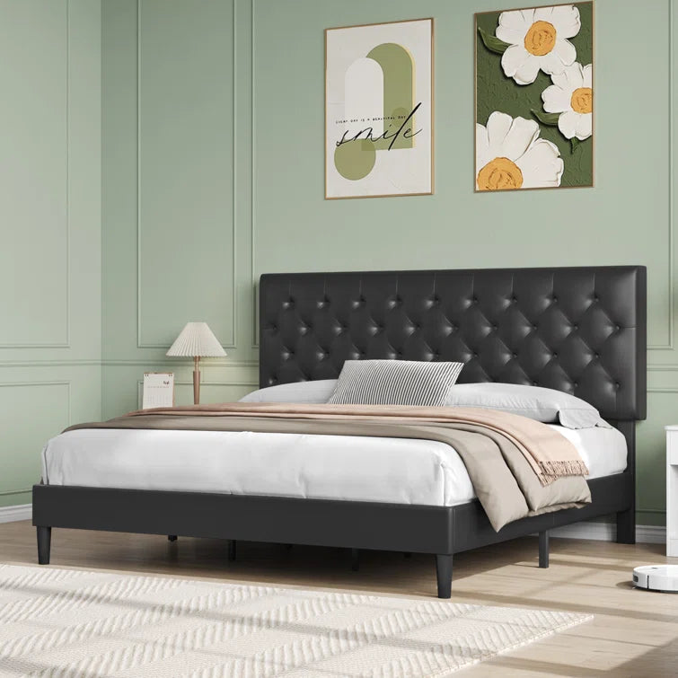 Trotwood Upholstered Bed with Adjustable Headboard OUCH CART