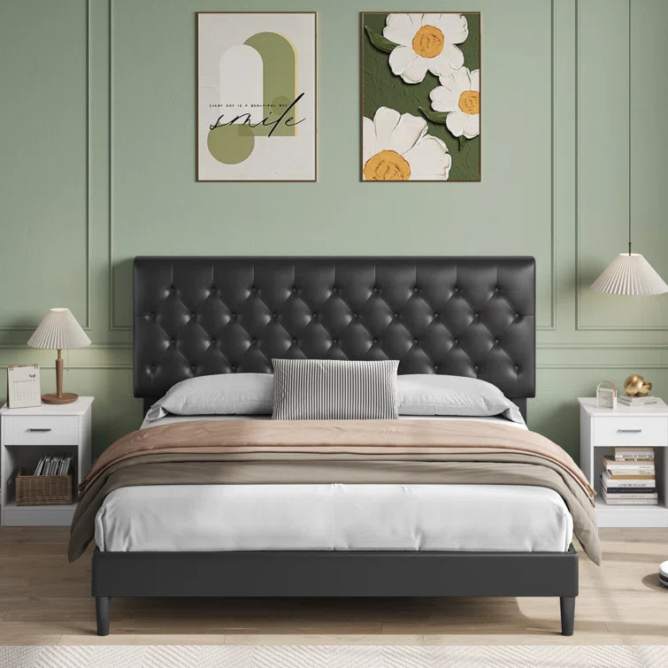 Trotwood Upholstered Bed with Adjustable Headboard OUCH CART