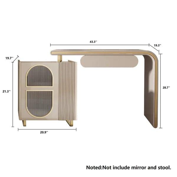 Chloe Vanity with Mirror Vanity wooden dressing table makeup modern corner mirrored dressing table - Ouch Cart