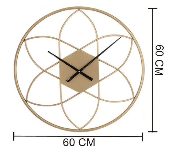 Metallic Geometrical Golden Wall Clock N.R.HOMESDECOR