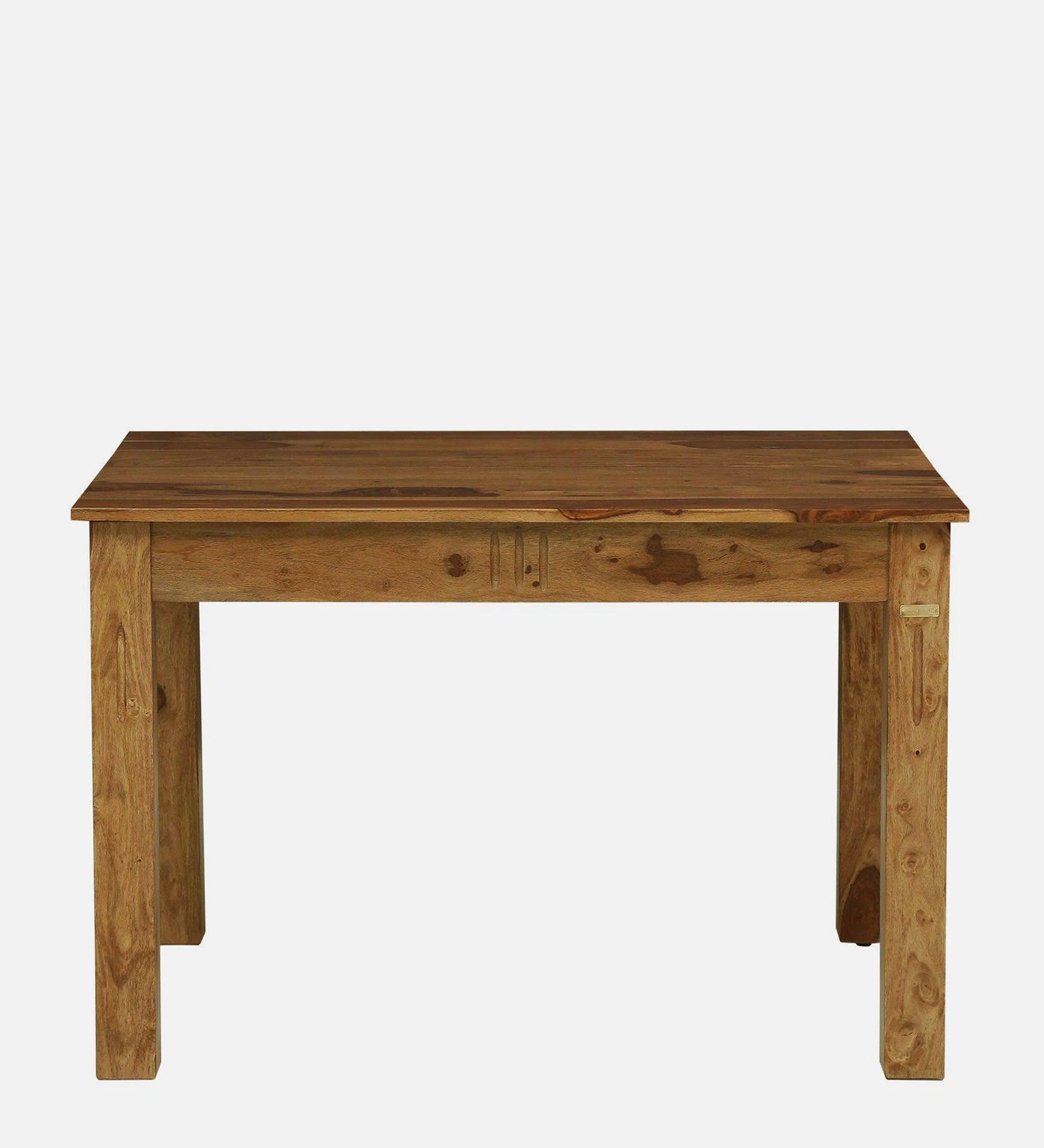 Sheesham Wood 4 Seater Dining Set In Rustic Teak Finish - Ouch Cart