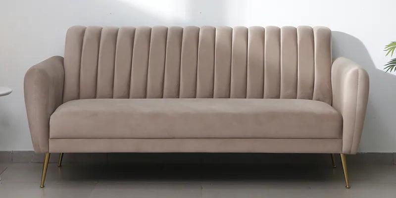 Fabric 3 Seater Sofa In Camel Yellow Colour - Ouch Cart