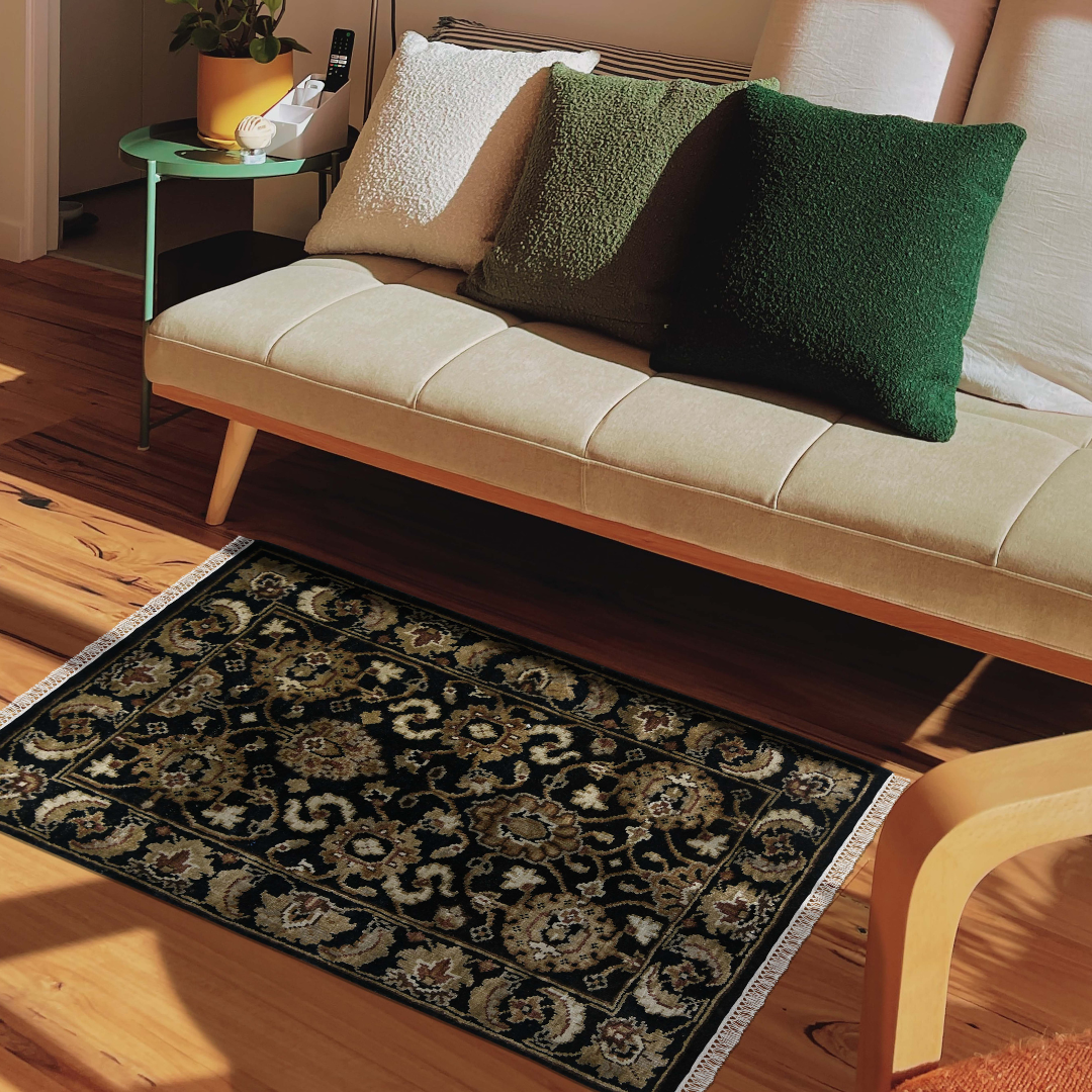 Luxor Classic Pattern Hand Knotted Rectangle Anti-Skid Designer Carpet, Prayer Rug For Office Cabins, Small Living Spaces - 2'X3' Saraswati Global