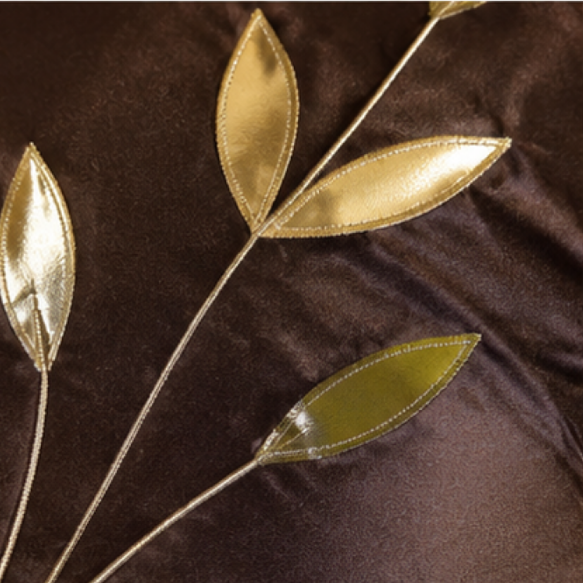 Gorgeous Brown Silk Cushion Covers – Elegant Leaf Embroidery