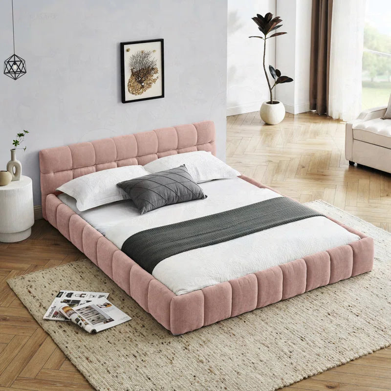 Upholstered Bed Frame with Thick Fabric OUCH CART