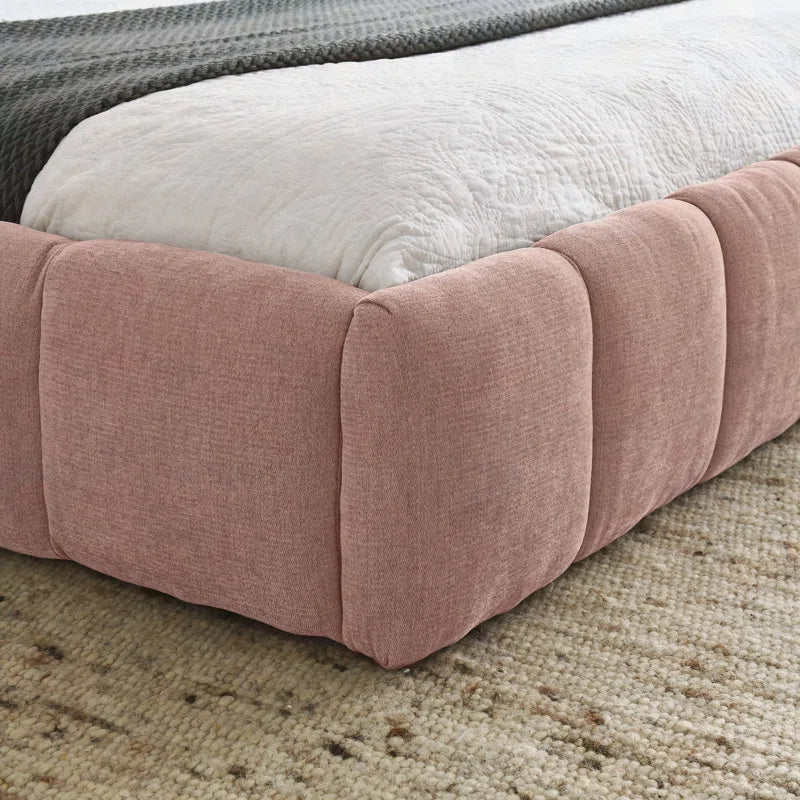 Upholstered Bed Frame with Thick Fabric OUCH CART