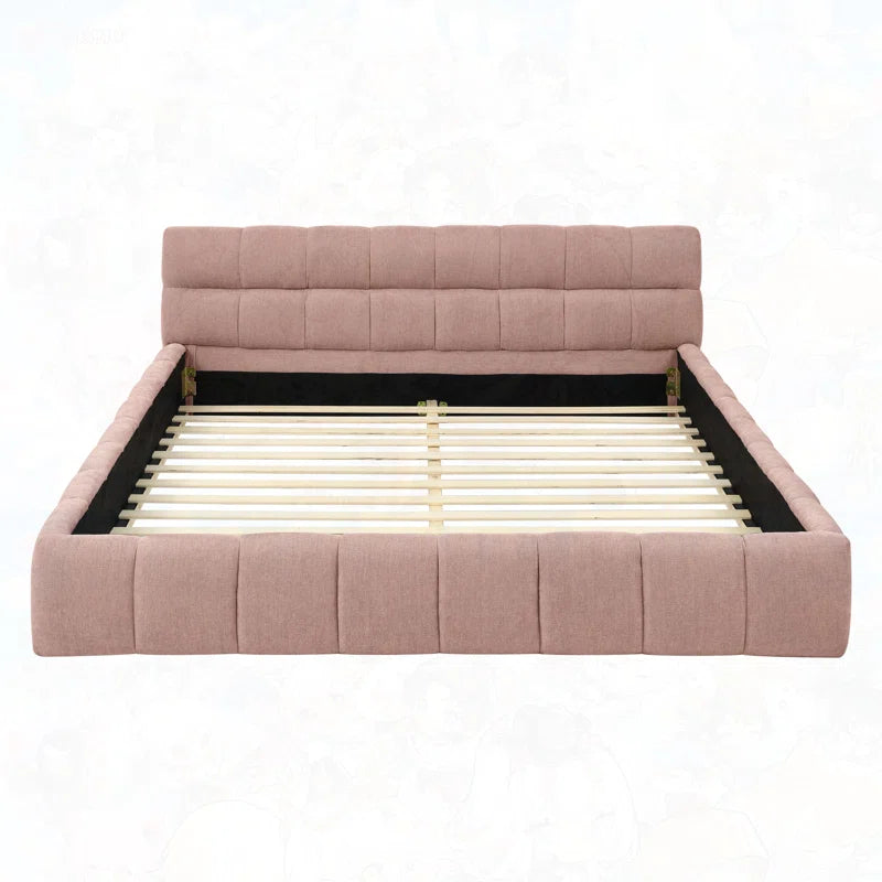 Upholstered Bed Frame with Thick Fabric OUCH CART