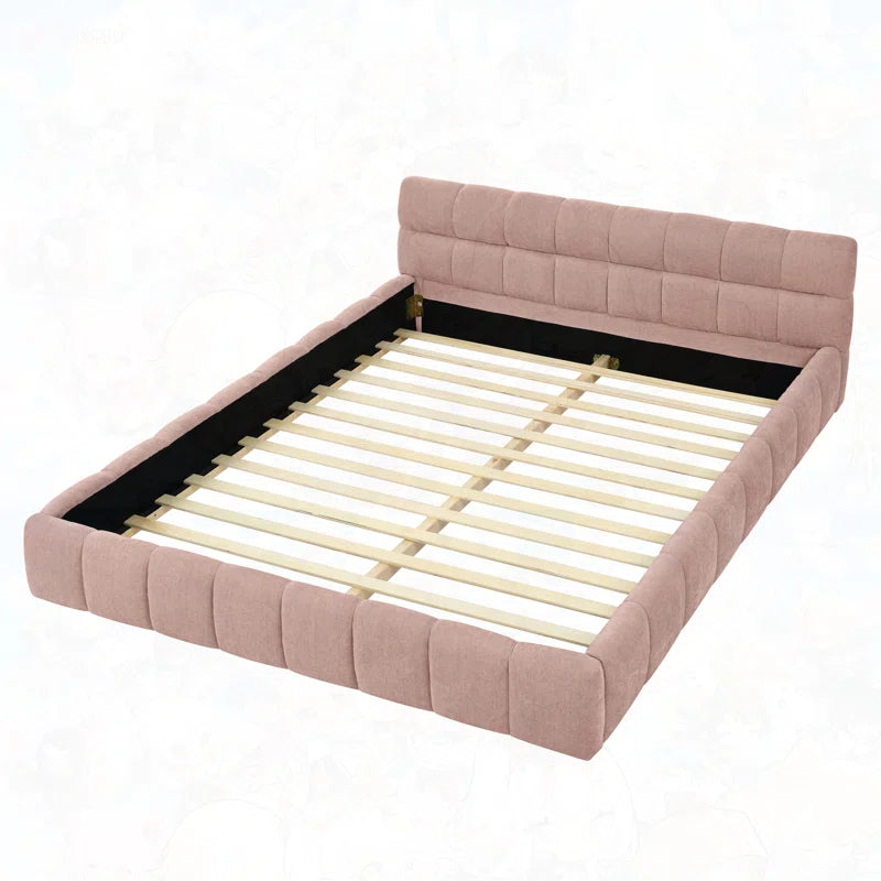 Upholstered Bed Frame with Thick Fabric OUCH CART