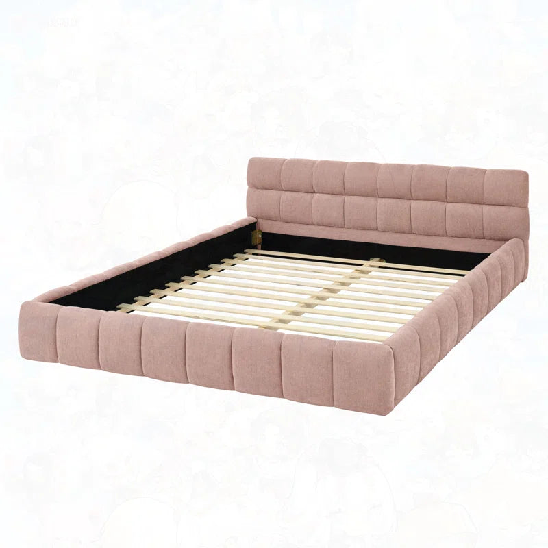 Upholstered Bed Frame with Thick Fabric OUCH CART