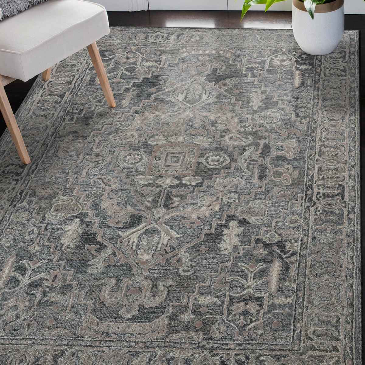 Saraswati Global Rug Luxury Handcrafted Floral Area Rug - 8x10 Feet, Premium Wool, Anti-Skid & Anti Slip Cotton Backing Carpet , Ideal for Bedroom, Living Room, and Dining Room, Kids Room, Office. Saraswati Global