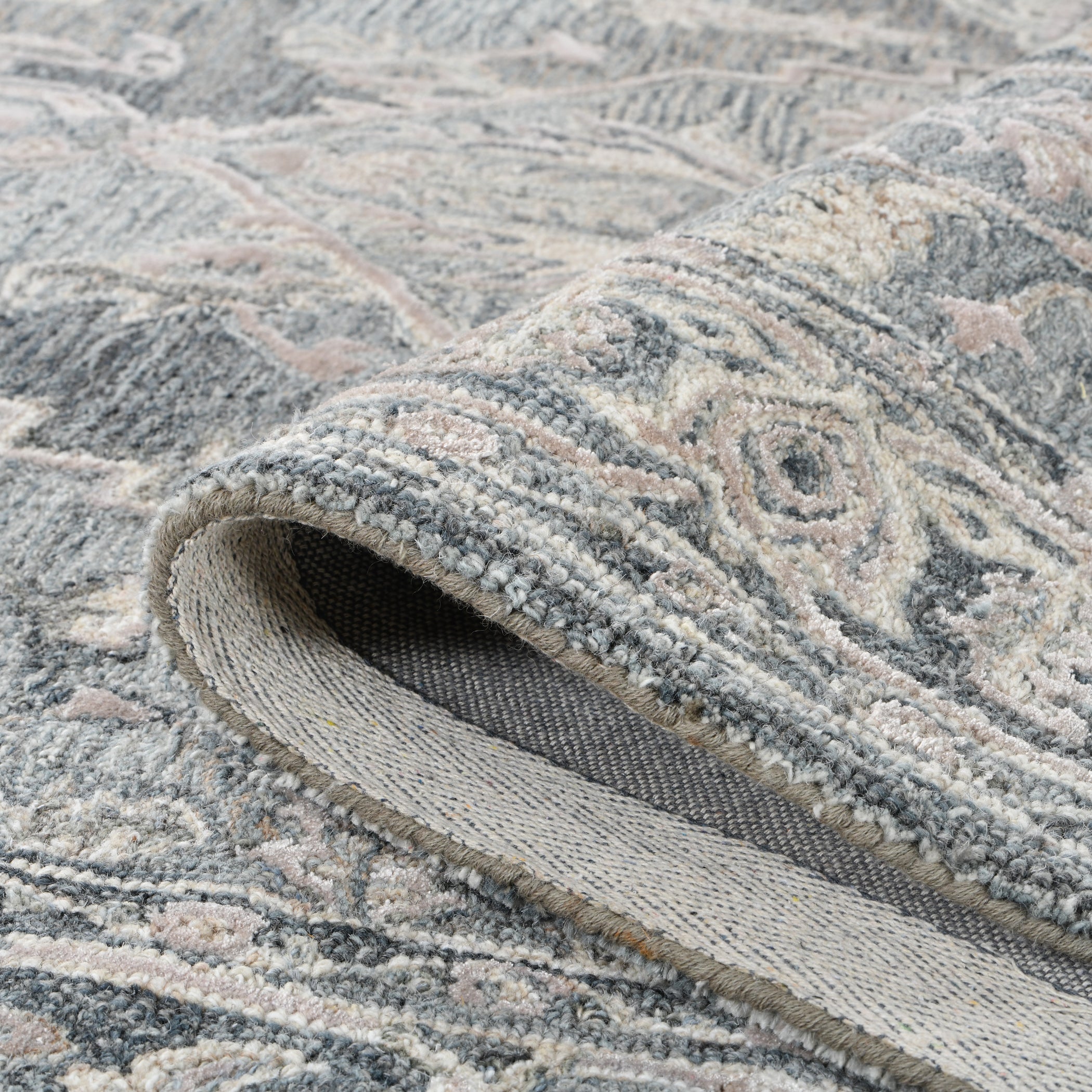 Saraswati Global Rug Luxury Handcrafted Floral Area Rug - 8x10 Feet, Premium Wool, Anti-Skid & Anti Slip Cotton Backing Carpet , Ideal for Bedroom, Living Room, and Dining Room, Kids Room, Office.