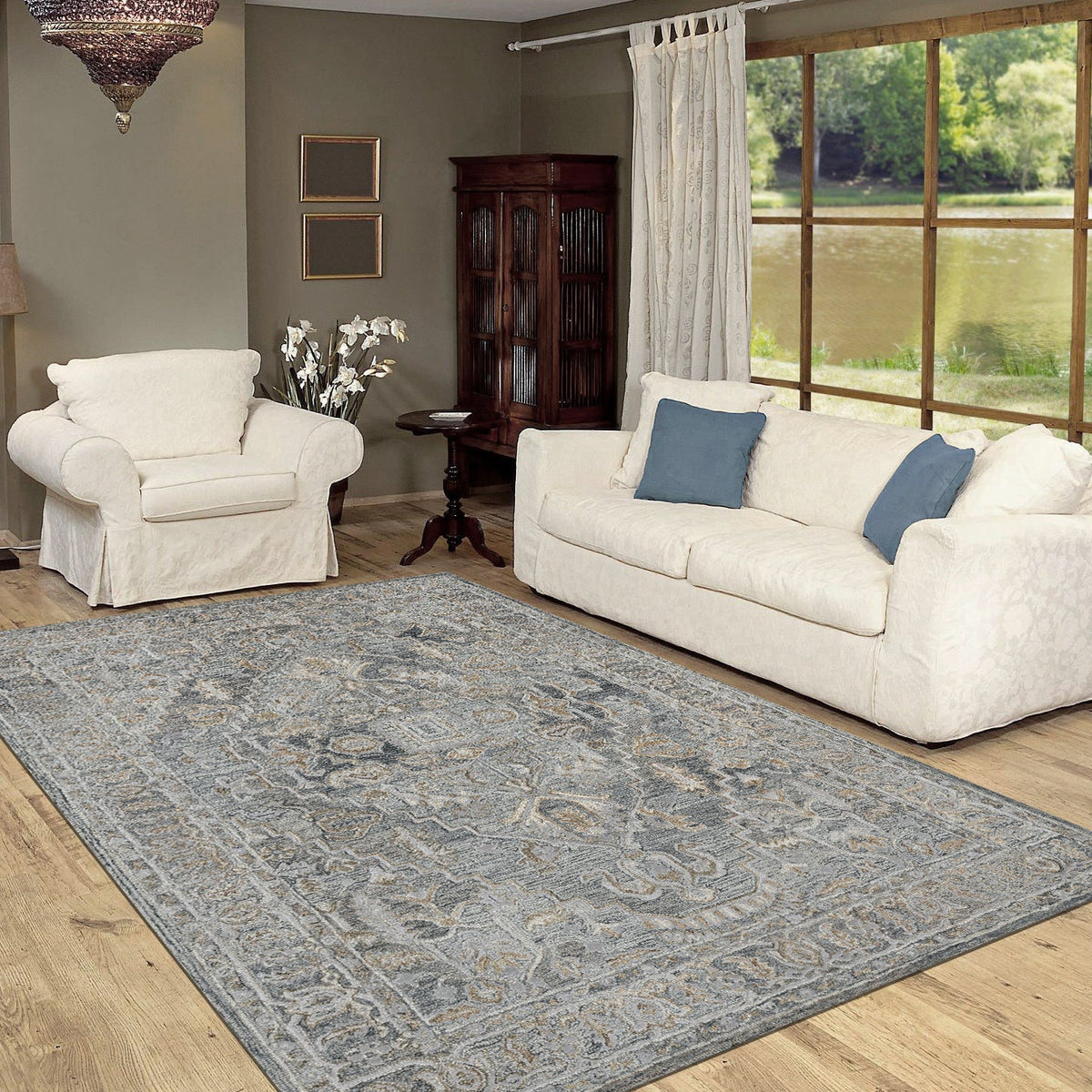 Saraswati Global Rug , Handmade Area Rug, 8x10 Feet, Wool & Viscose Rug, Luxurious Anti-Skid & Anti Slip Backing Carpet , Ideal for Bedroom, Living Room, and Dining Room, Kids Room, Office Rug. Saraswati Global