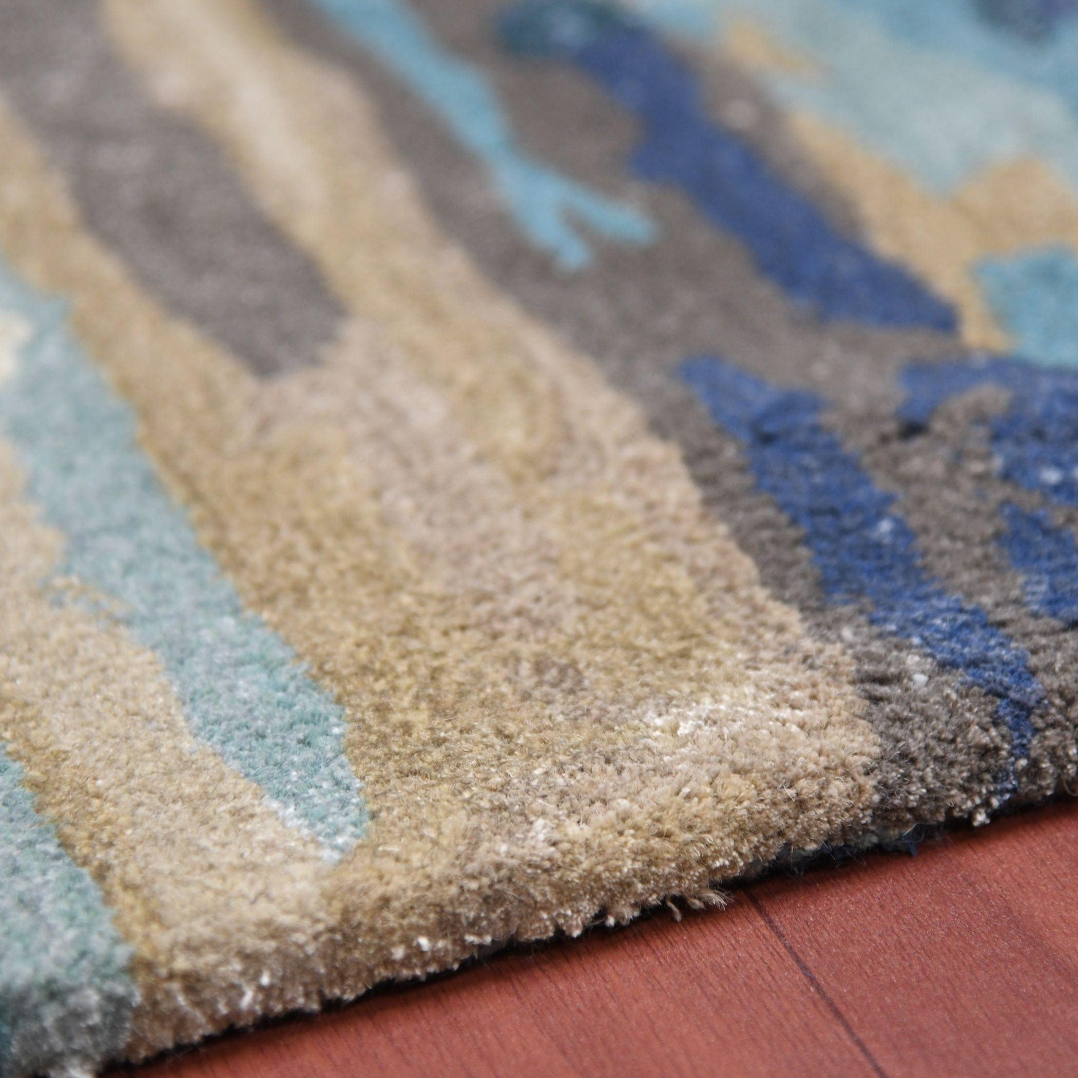 Emerald Wool & Viscose Dream Scape 5x8 Feet Hand-Tufted Carpet - Rug - Ouch Cart