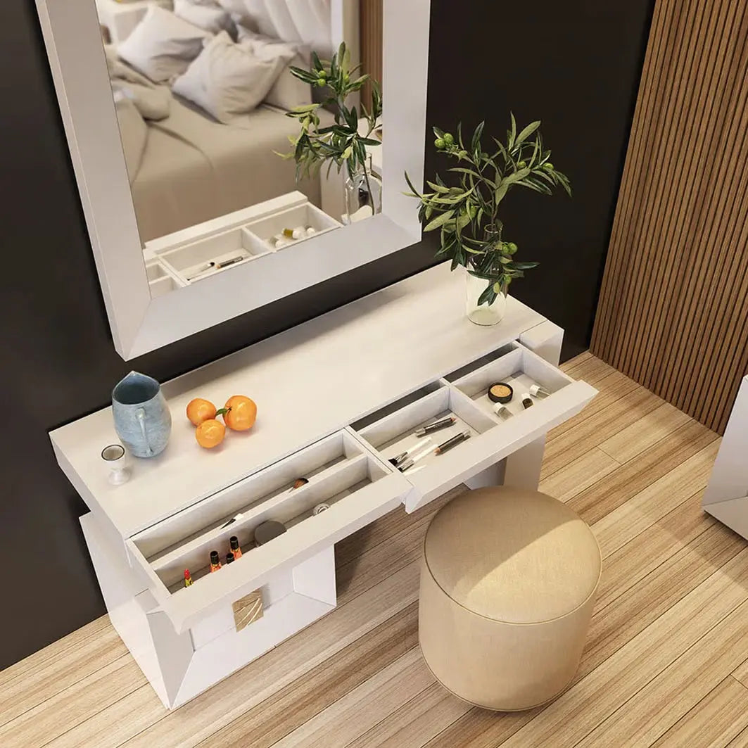 Modern Makeup Vanity Desk – LED Mirror, Storage Drawers & Bedroom Dressing Table-OUCH CART |Dressing table