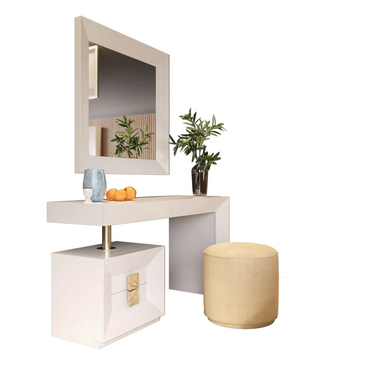 Modern Makeup Vanity Desk – LED Mirror, Storage Drawers & Bedroom Dressing Table