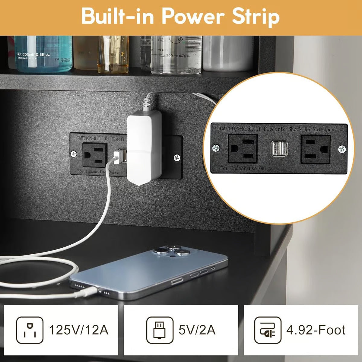 Makeup Vanity Desk with LED Mirror – 4 Drawers & Bedroom Vanity Storage