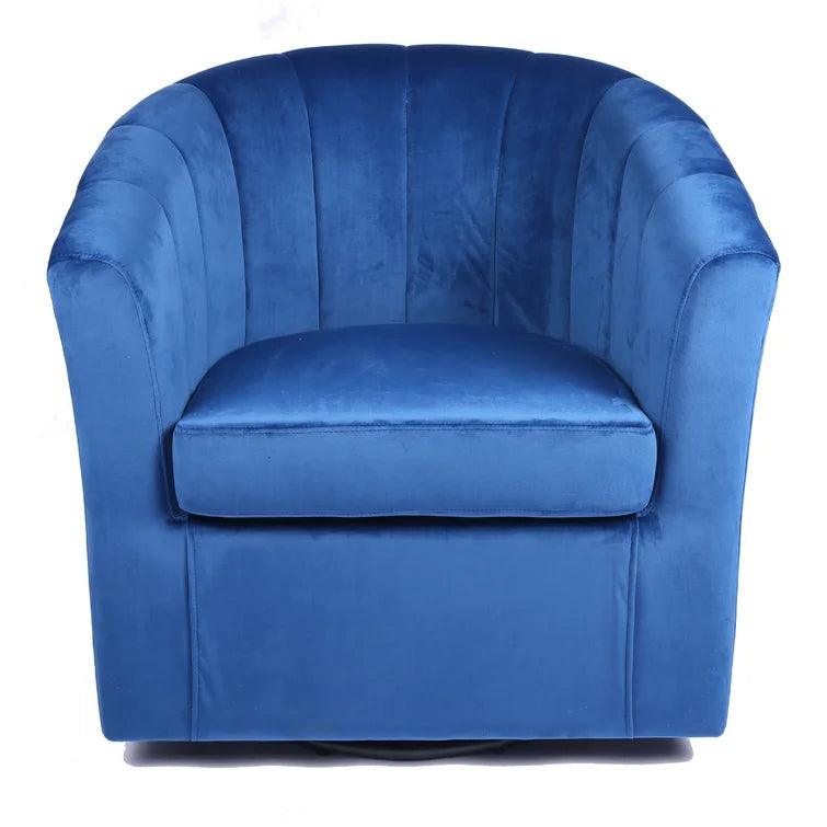 Velvet Swivel Barrel Chair - Ouch Cart