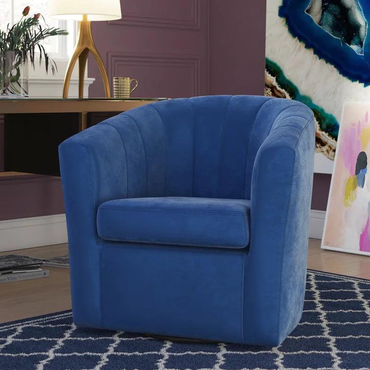 Velvet Swivel Barrel Chair - Ouch Cart