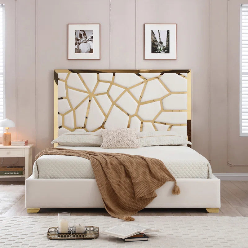Vendhan Upholstered Metal Platform Bed OUCH CART